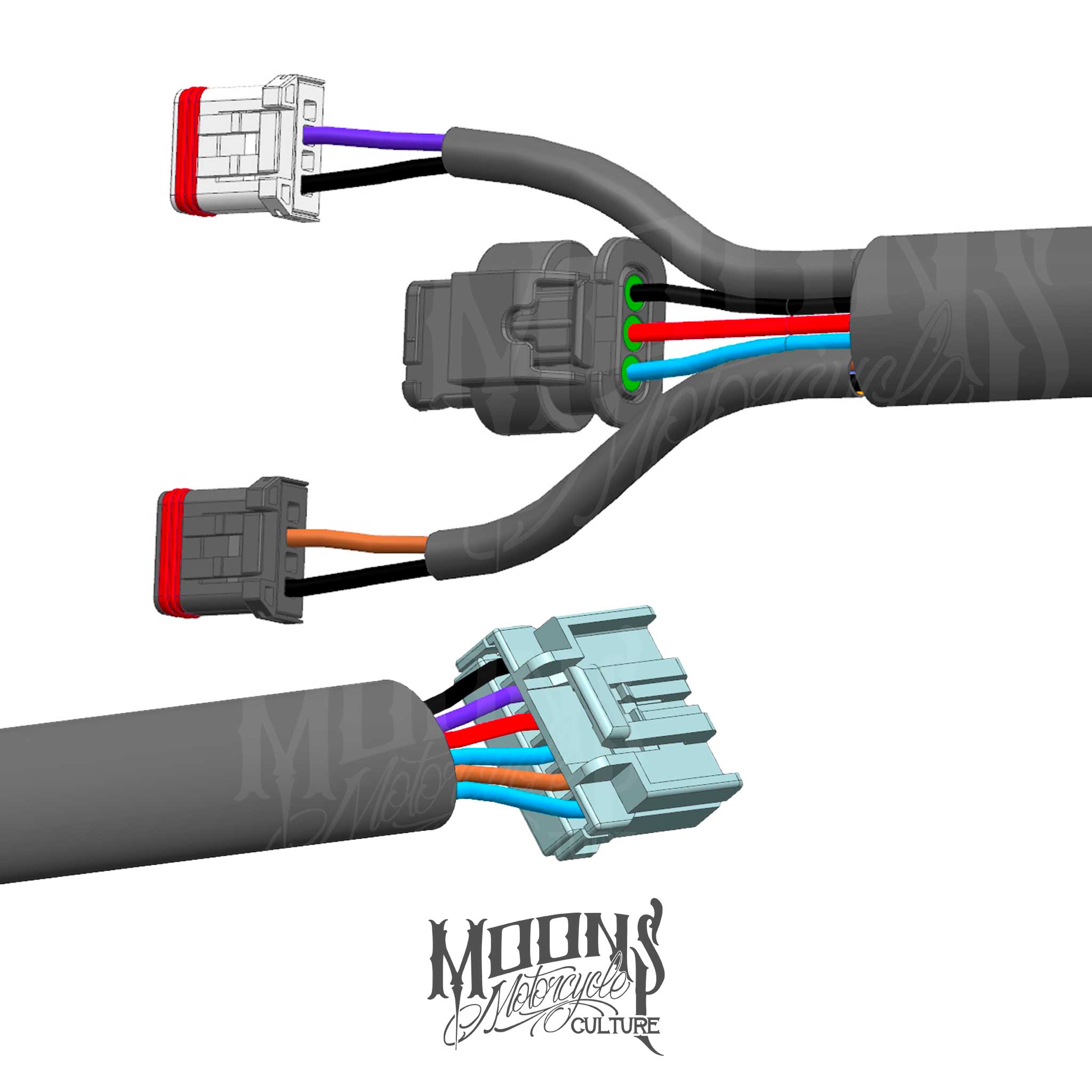 MOONSMC® 2018-Current M8 Softail Rear Fender Wire Harness - MOONSMC  Moons Motorcycle C product image