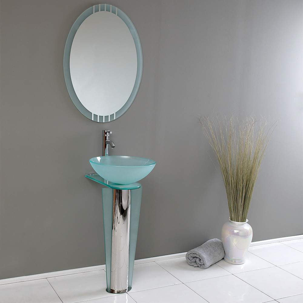 Fresca Vitale 17 Modern Glass Bathroom Vanity W Mirror Room To Rooms