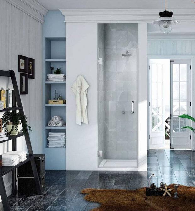 Wet Republic Havana 24 X 72 X 24 Inch Chrome Pivot Shower Door With 10mm 3 8 Thick Clear Glass