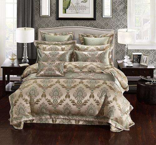 New Luxury Bohemian Satin Cotton Bedding Sets Queen King Size 4 6