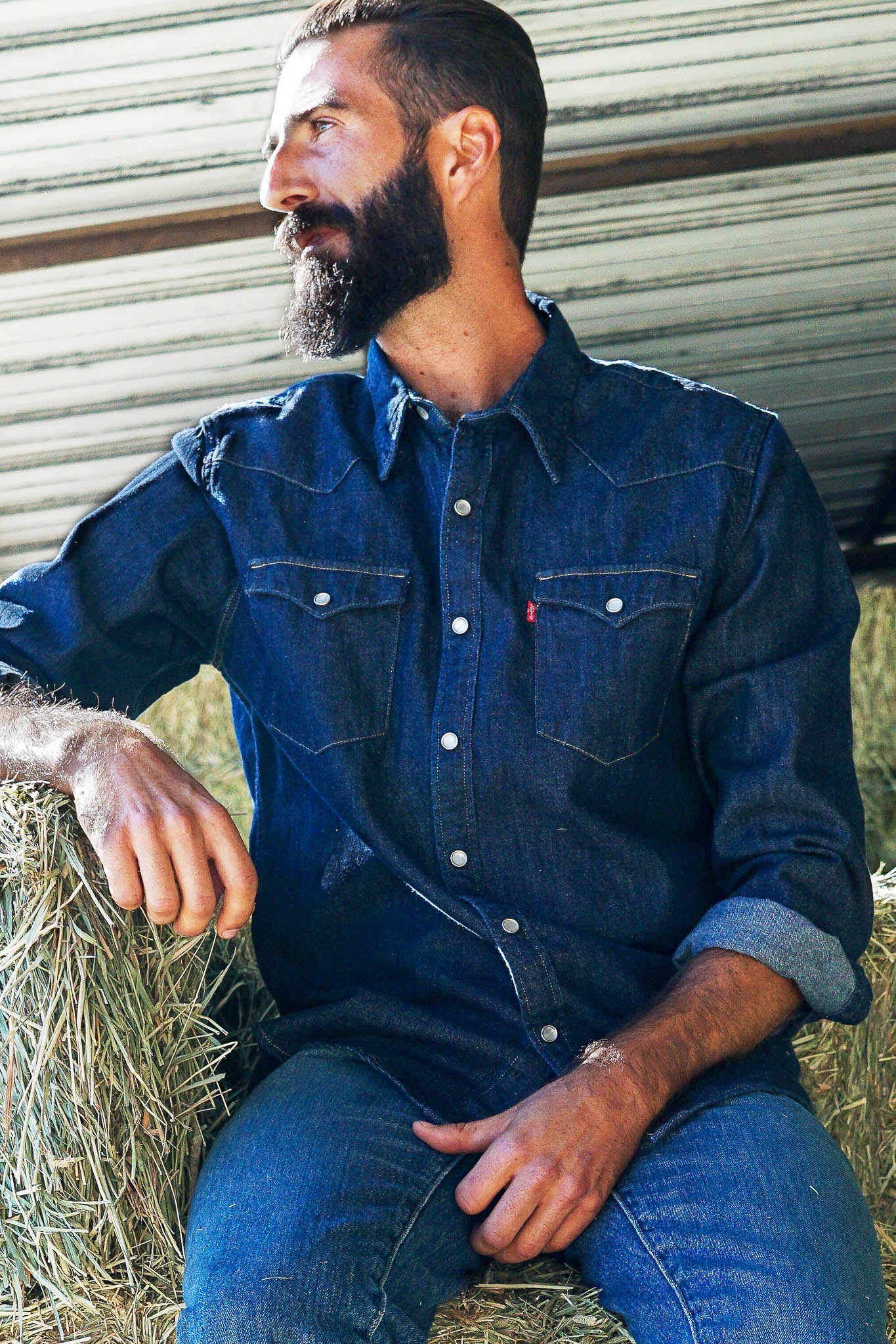 barstow western denim shirt