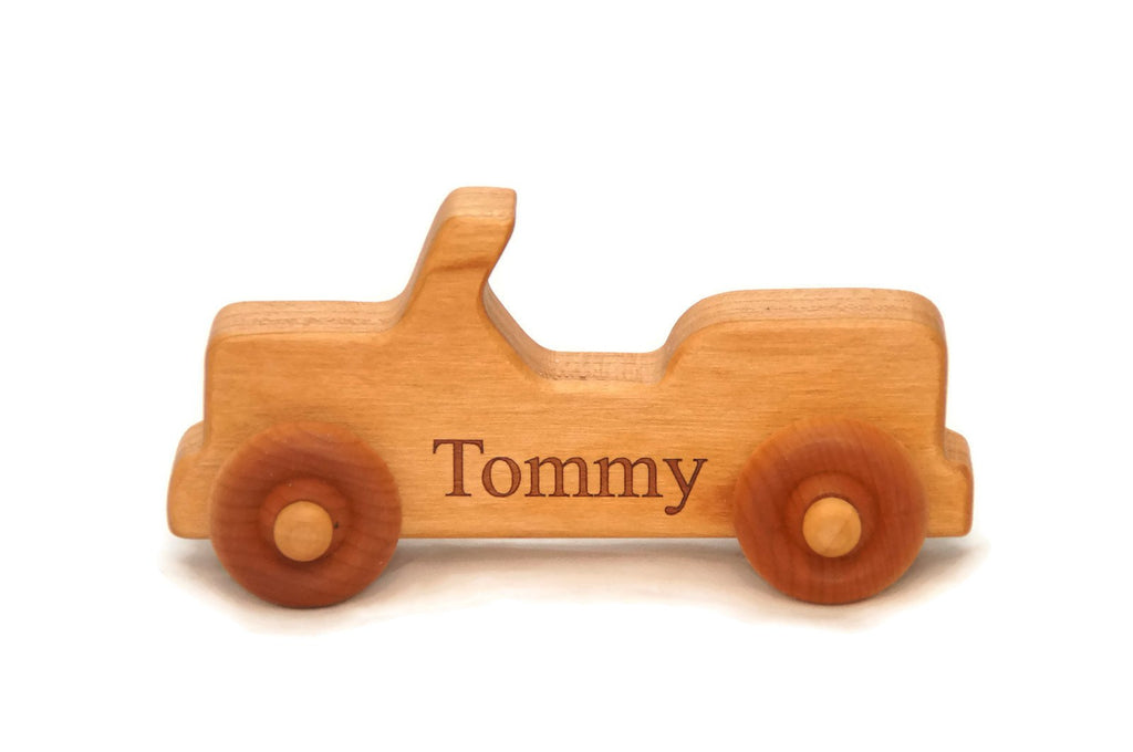 wooden jeep toy