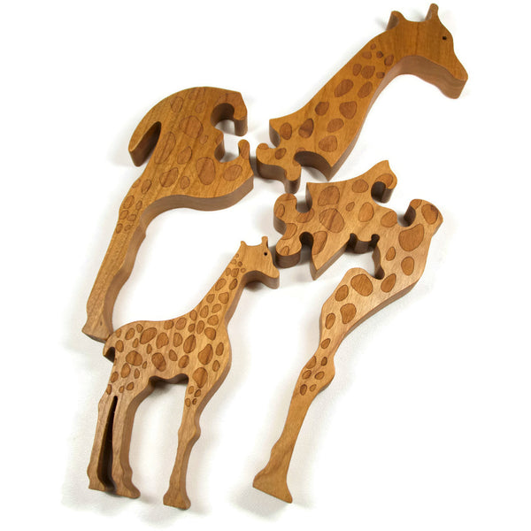 Handmade Wooden Animal Puzzle - Giraffe - Personalized - Montessori To ...