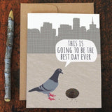 Pigeon With Donut Card
