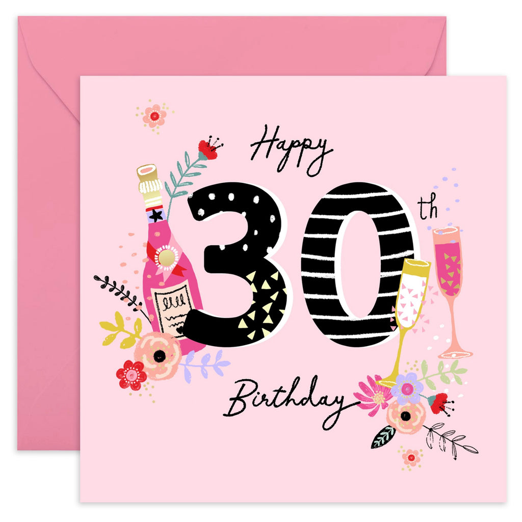 30th Birthday Pink Champagne Card | Central23 – Outer Layer