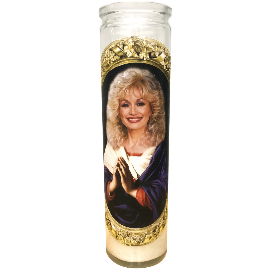 Dolly Parton Celebrity Prayer Candle Shrine On Prayer Candles Outer Layer 