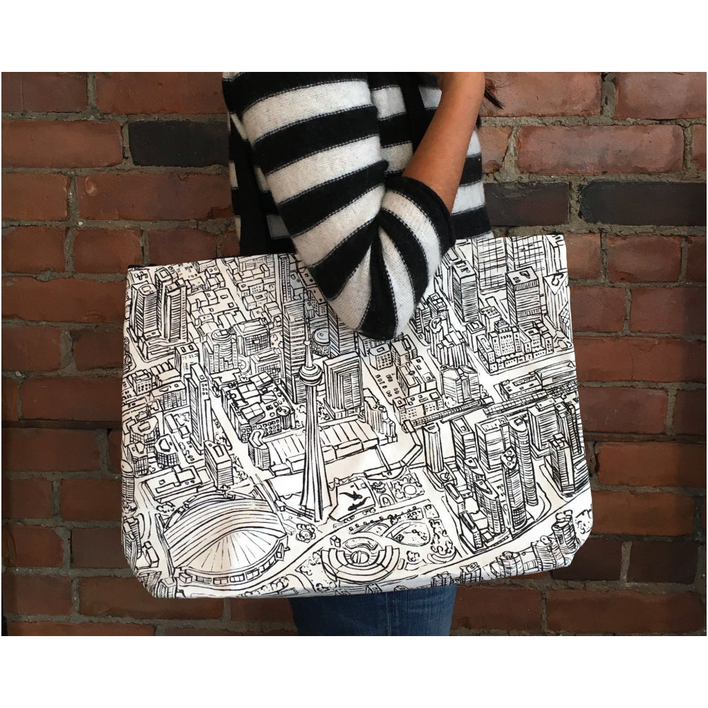 Toronto Lines Canvas Tote Bag by Gotamago - Outer Layer