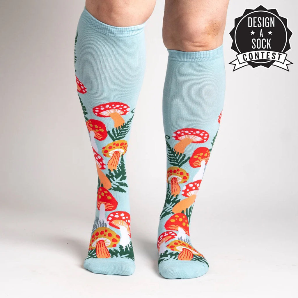 Magic Mushroom, Cozy Slipper Socks - Blue