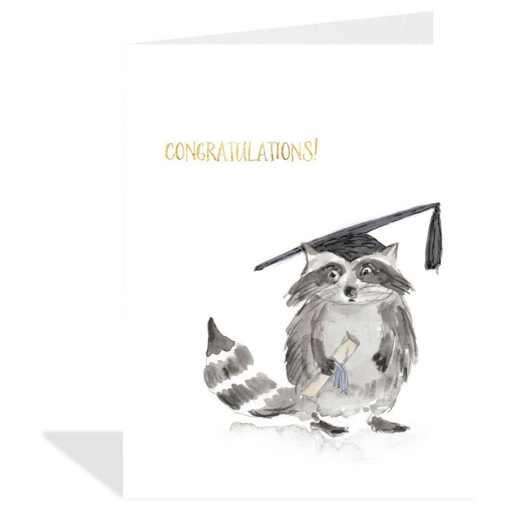 Raccoon With Graduation Cap Card | Halfpenny Postage – Outer Layer