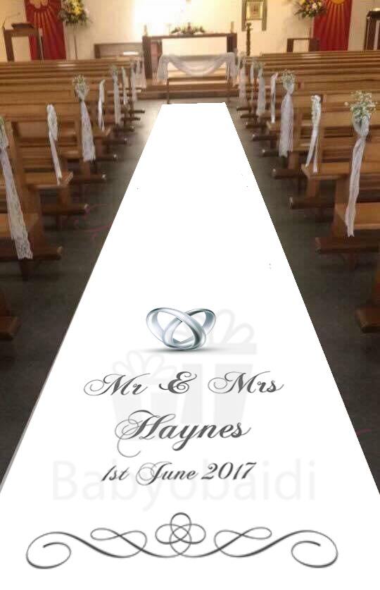 Babyobaidi Personalised Aisle Runner Wedding Rings