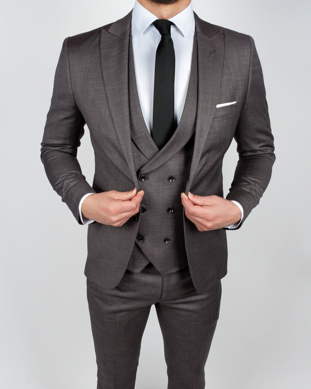 Gray Charcoal 3 Piece Suit – Conquer Menswear