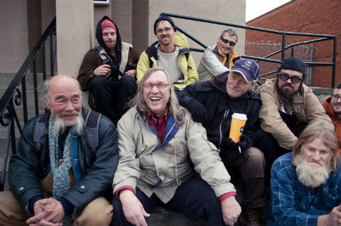 Reverend Al enjoying a laugh with street community.