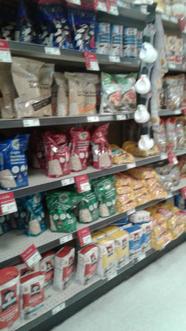 An abundant cereal aisle in the grocery store. We are spoiled for choice!