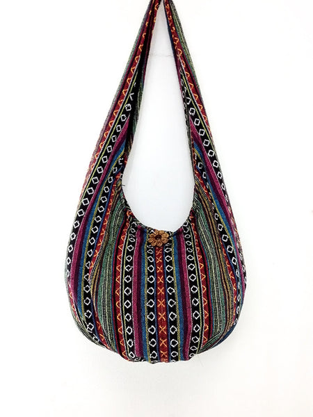 Woven Bag Cotton Bag Tribal bag Hobo Boho bag Shoulder Bag Short strap