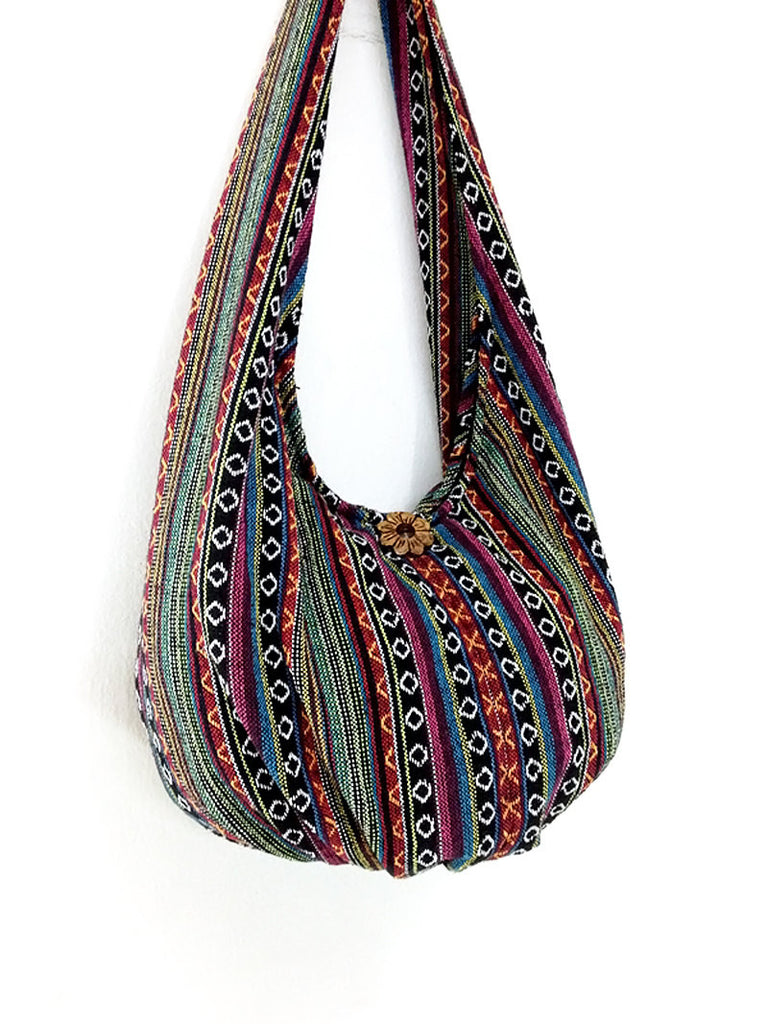 Woven Bag Cotton Bag Tribal bag Hobo Boho bag Shoulder Bag Short strap