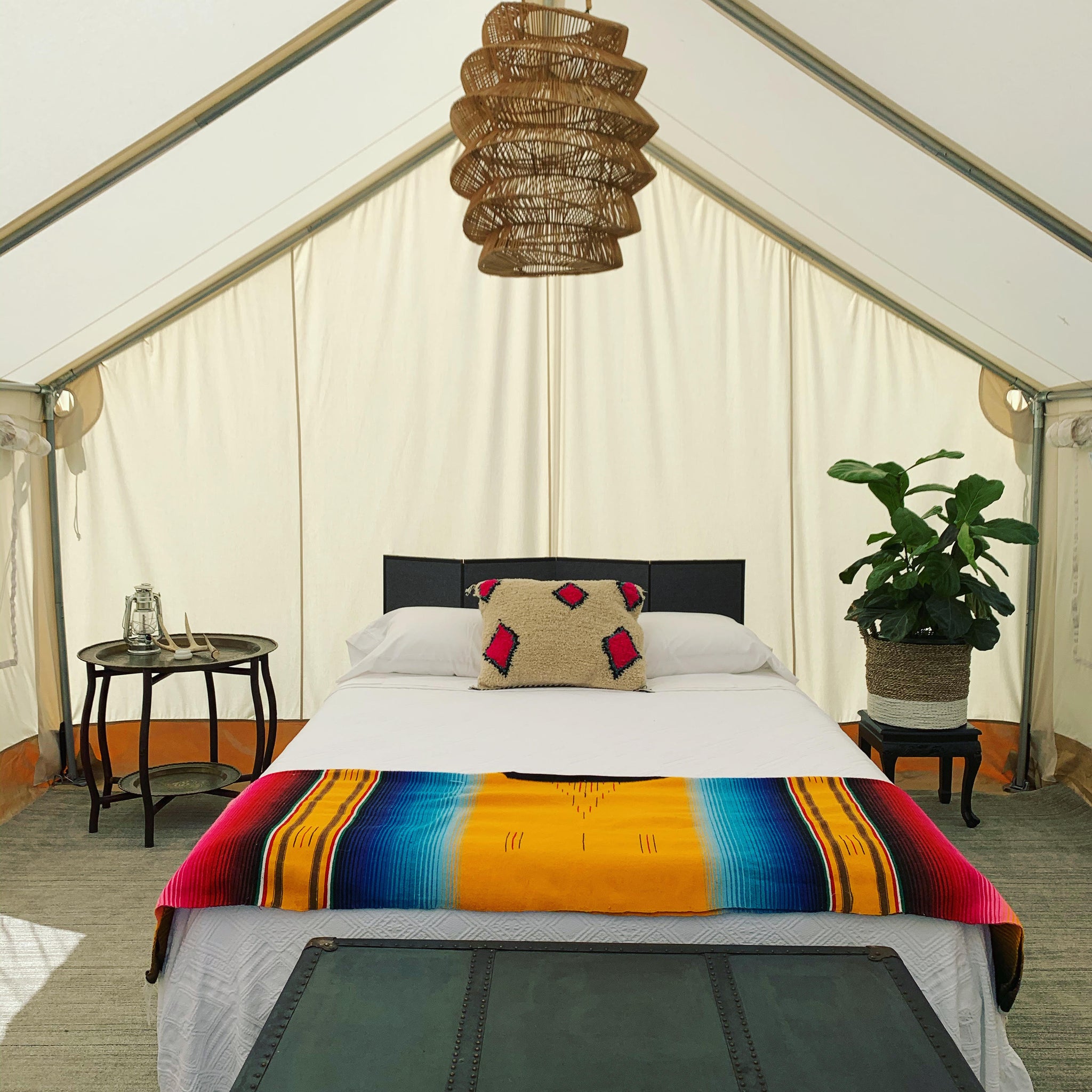 Image of Shawnelle Prestidges 13ft canvas bell tent, glamping tent.  