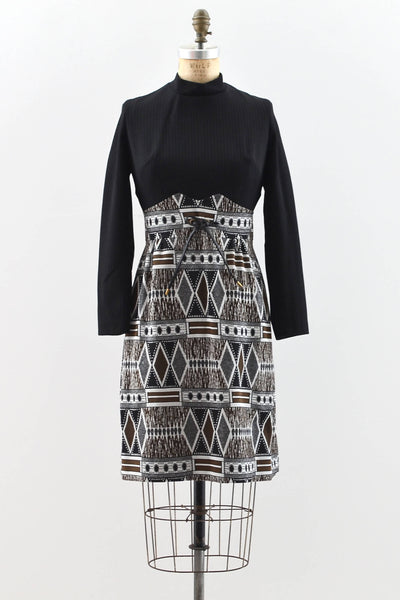 Geometric Print Dress - Pickled Vintage