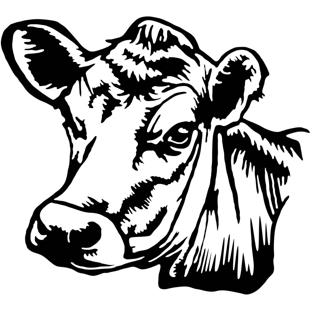 Download Cow Head Silhouette-dxf file cut ready for cnc machines-dxfforcnc.com - DXFforCNC.com