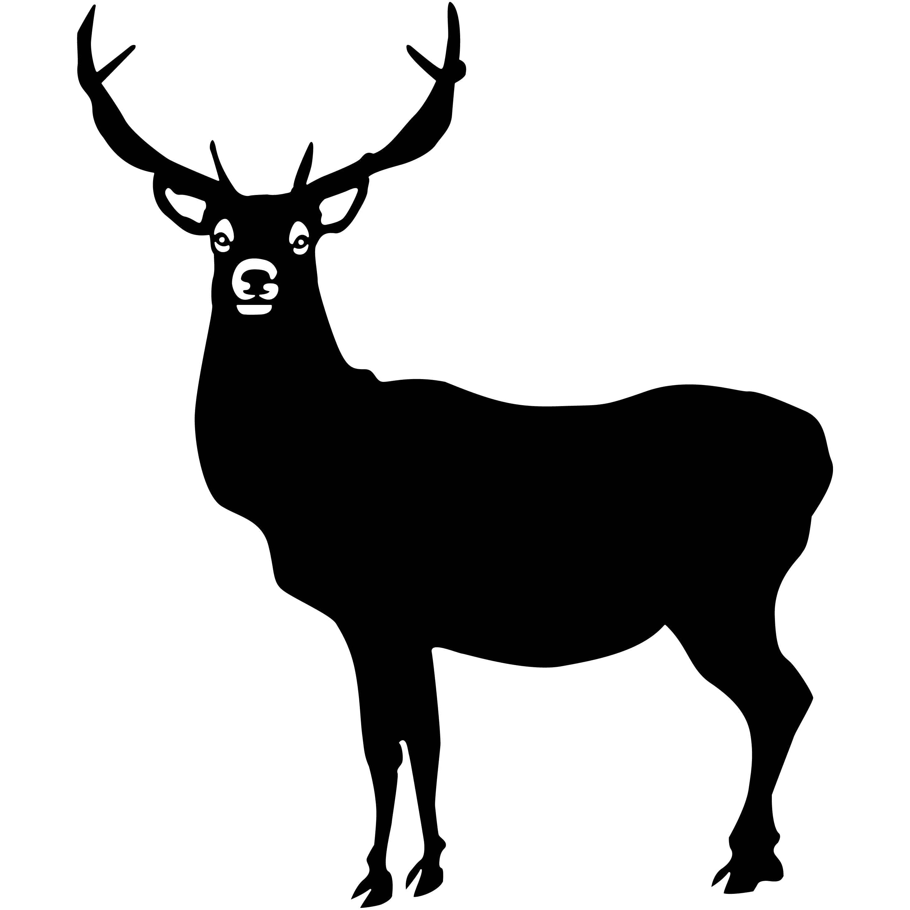 free deer clipart on black background