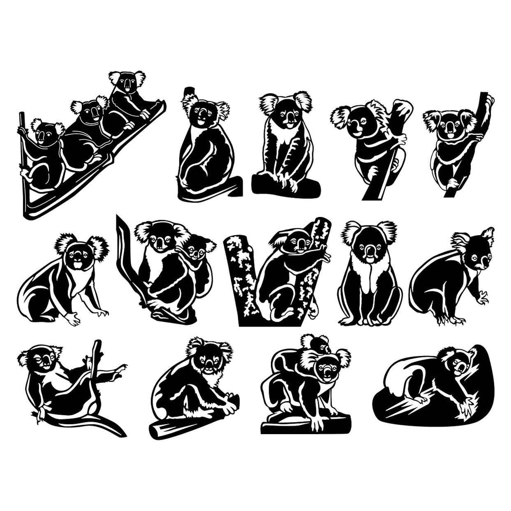 Download Australian Koala Bear-DXF files Cut Ready CNC Designs-DXFforCNC.com