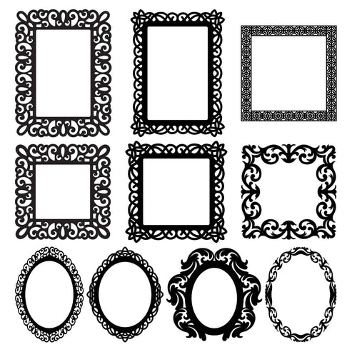 Fancy DXF and SVG Files | Stunning Mirror Frames Designs for CNC ...