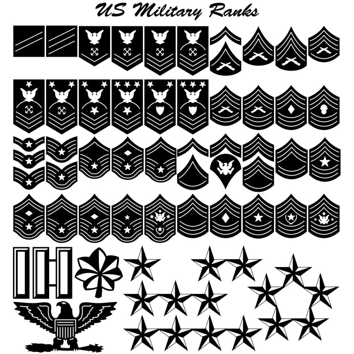 Premium DXF Files | US Military Ranks CNC Cutting Designs-DXFforCNC.com ...