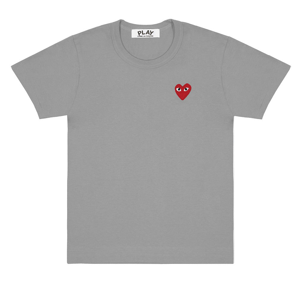 COMME des GARCONS PLAY Colour Series Red Heart T-Shirt Grey - T0K10