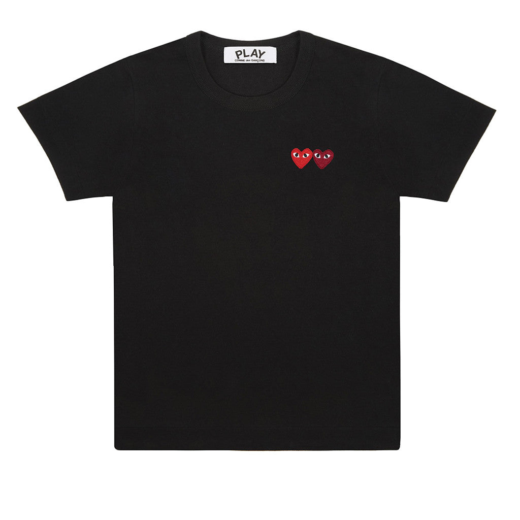COMME des GARCONS PLAY Double Heart T-Shirt Black T0K10 Store Rotterdam