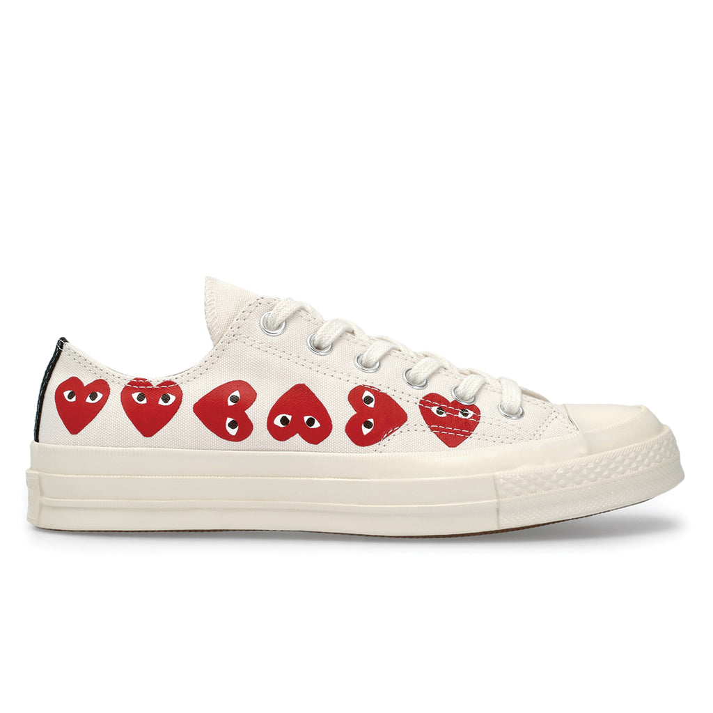 converse comme des garcons low white