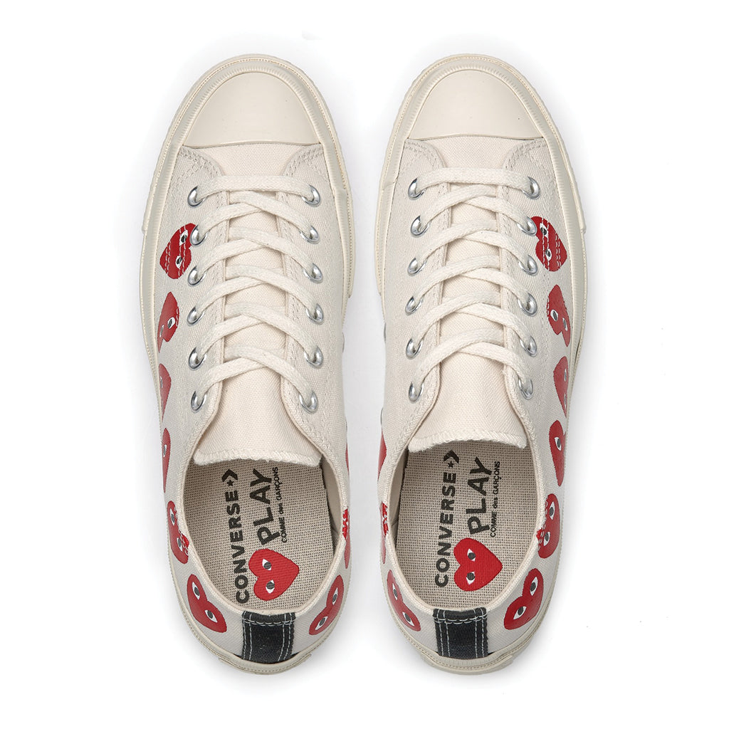 cdg converse low multiple hearts