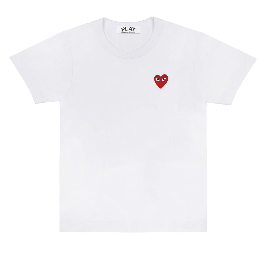 white t shirt with red hearts