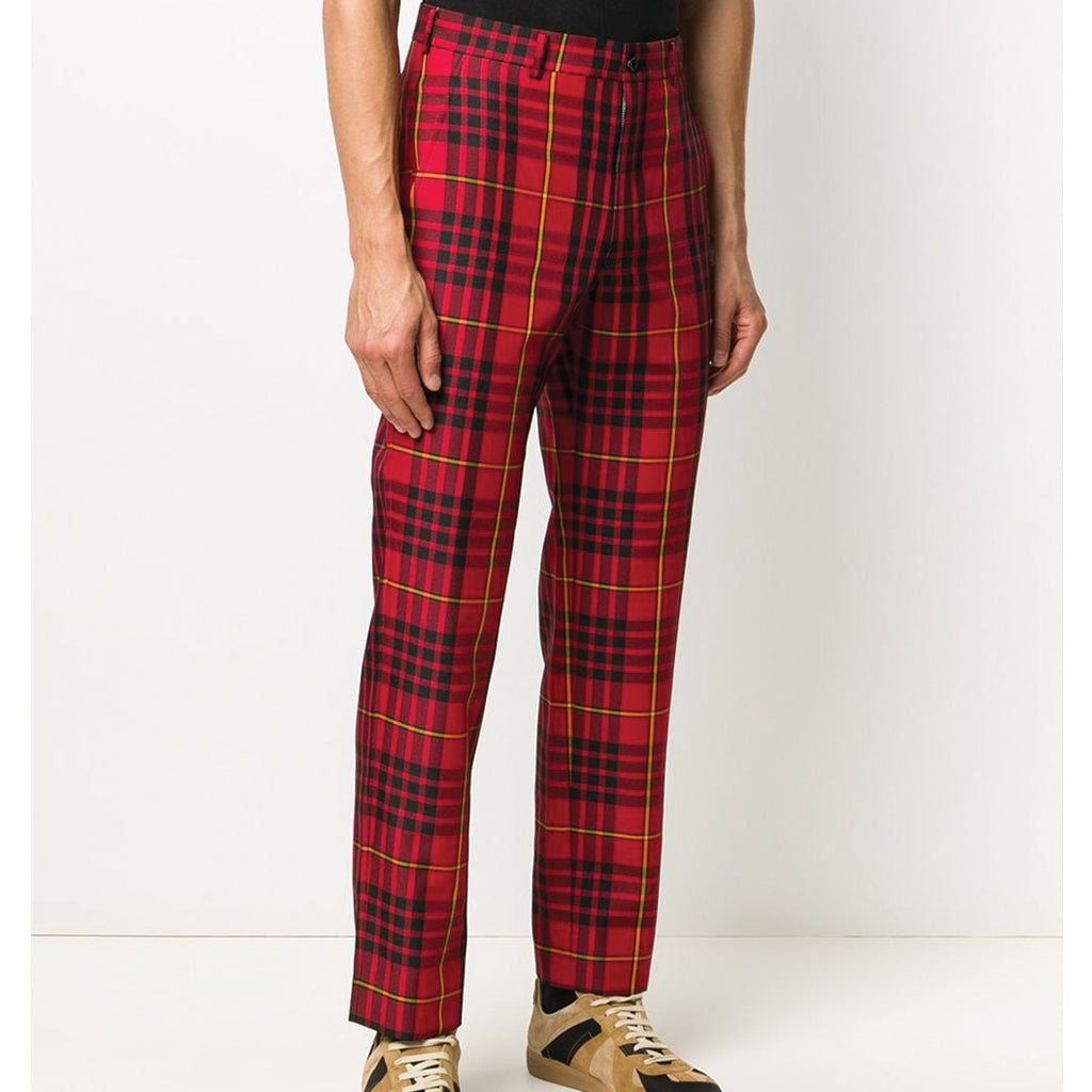 tartan red pants