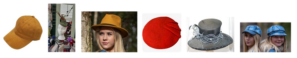 selection of images showing different styles of hats