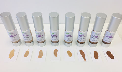 natural liquid foundation in nine fabulous shades by raw beauty minerals 100 percent pure