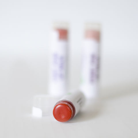 Vegan Tinted Lip Balm in Sherry Wine Red Adds Subtle Softness to Lips