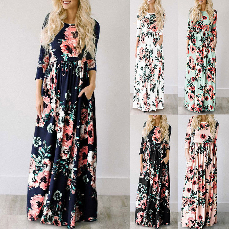 floral printed long frocks