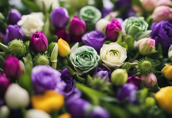 A flower bud is harvested, packed, and transported to a floral distribution center. It is then sorted, processed, and arranged into a beautiful bouquet for delivery