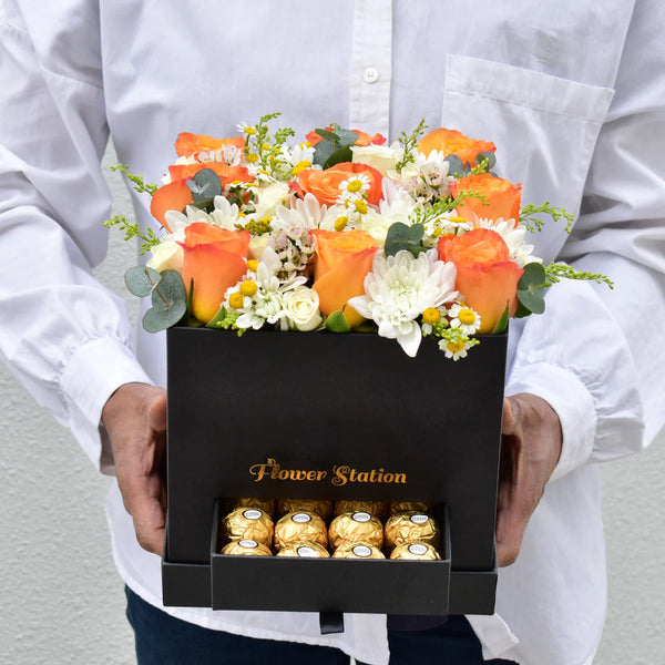 flower box with ferreo rocher