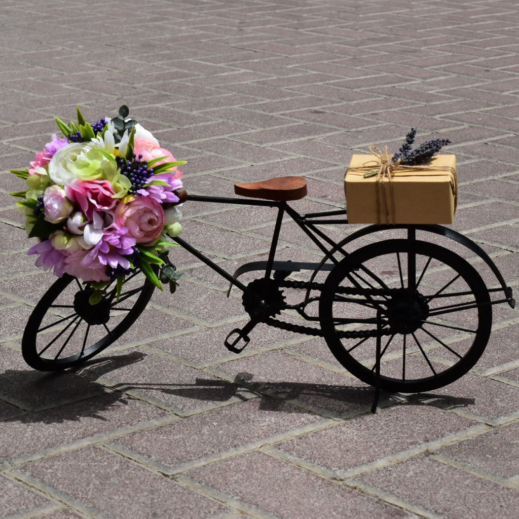 bicycle with flower basket