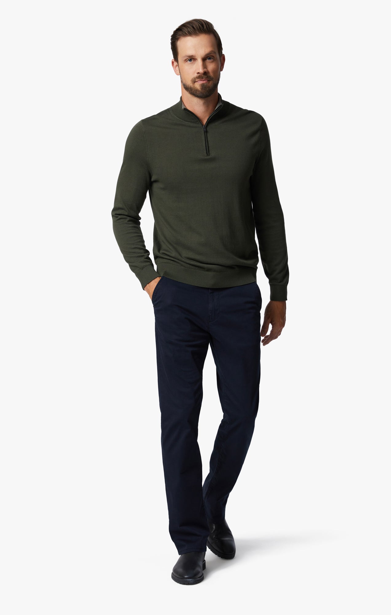 34 Heritage Men's Charisma Chino In Anthracite Twill