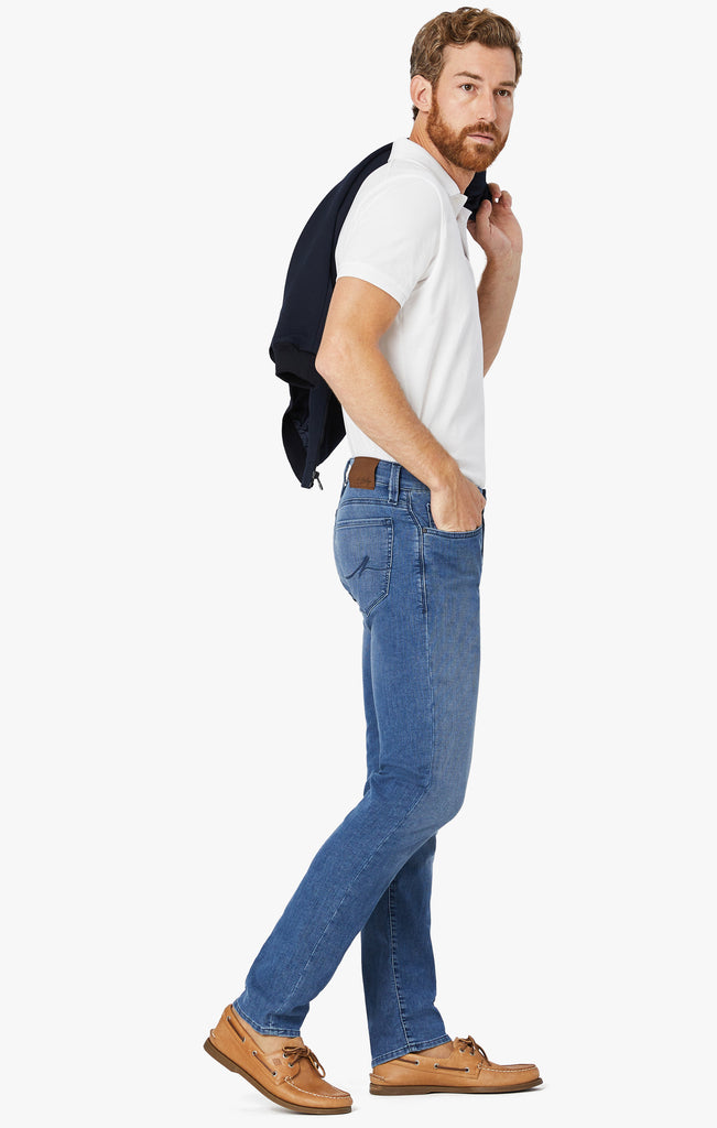 straight leg indigo jeans