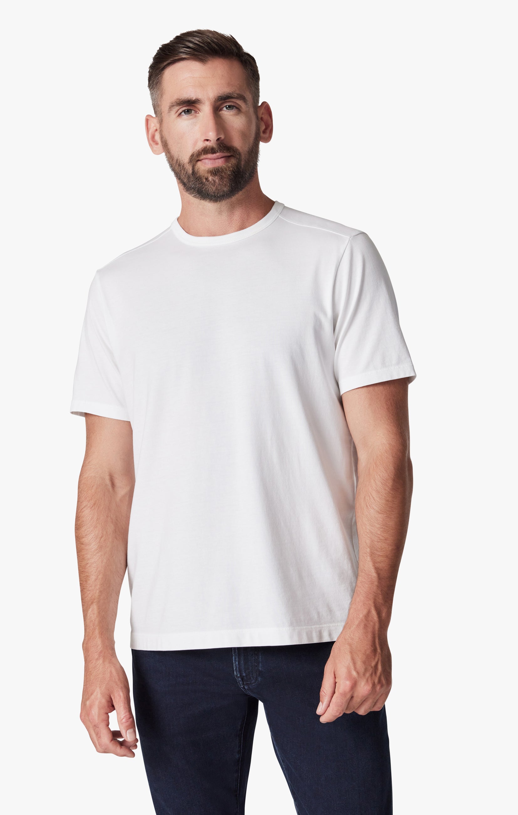 34 Heritage Men's Deconstructed V-Neck T-Shirt in White