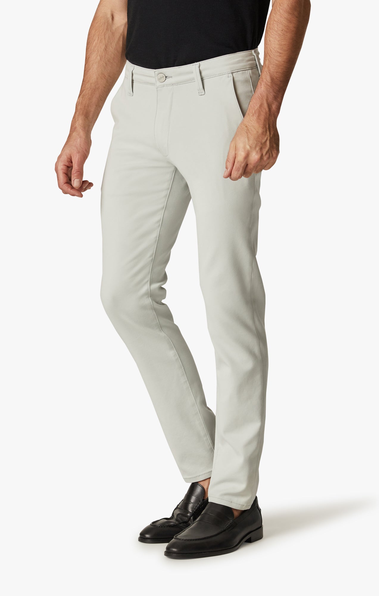 Verona Tailored Slim Leg Chino Pants In Aluminum – 34 Heritage