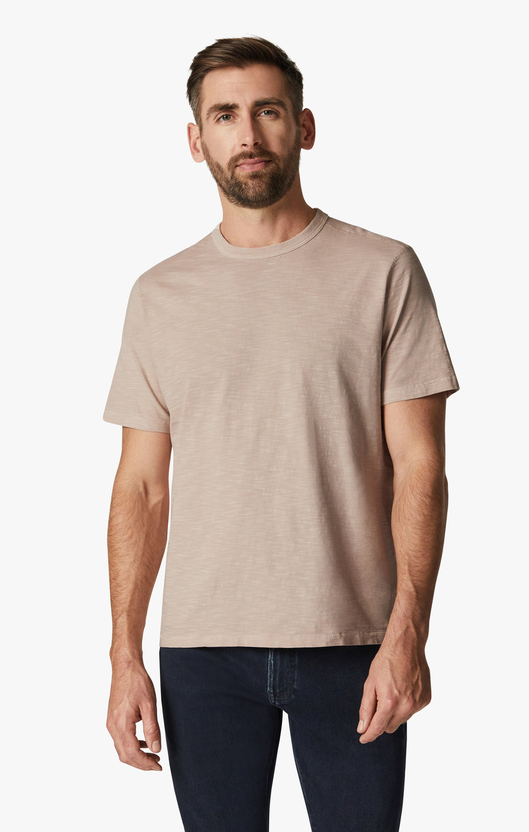 34 Heritage Men's Slub Crew Neck T-Shirt in White