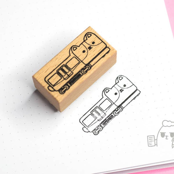 Corgi Train Rubber Stamp