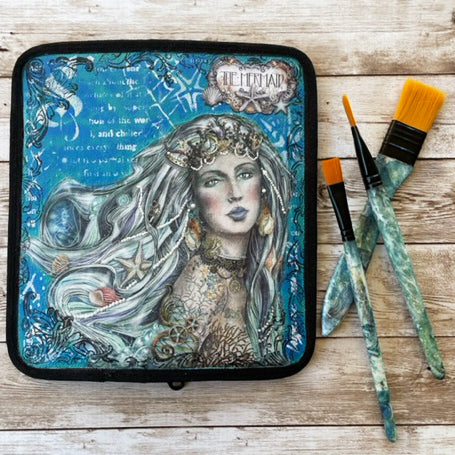Altered Paint Brush Case and Brushes with Farrel Tailor