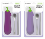 Eggplant Stainless Steel Chopsticks, Spoon and Holder Set