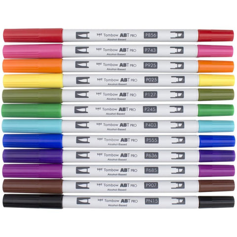 Basic Palette ABT PRO Brush Marker 12-Marker Sets Alcohol-Based