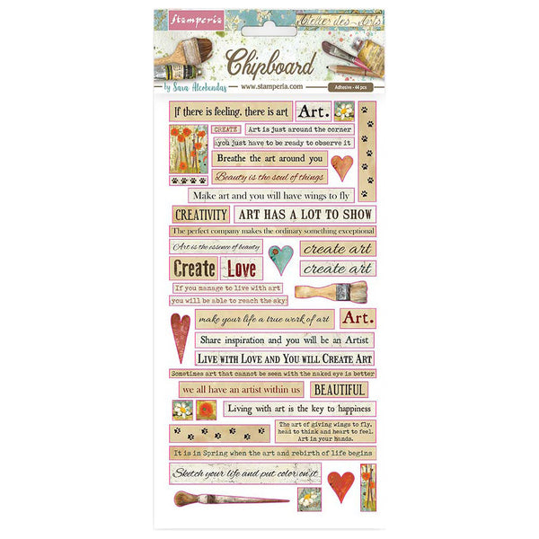 Atelier Quotes Stamperia Adhesive Chipboard 6"X12"