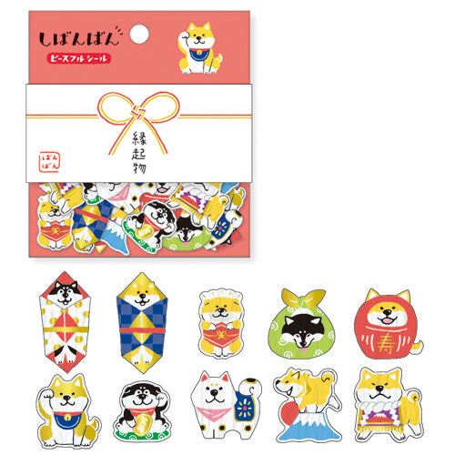 Mind Wave Seals Shiba Inu Lucky Goods Sticker, made in Japan.